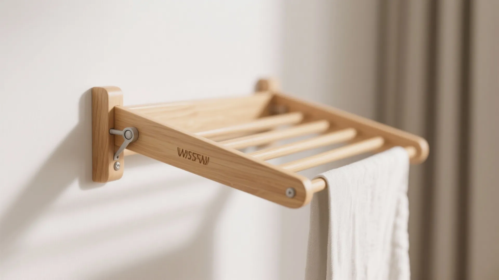 3. Wall-Foldable Wooden Rack