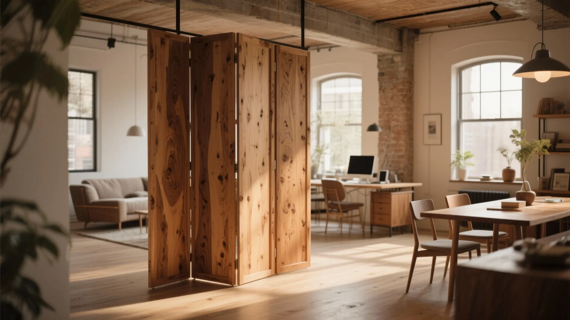 Foldable wooden screens