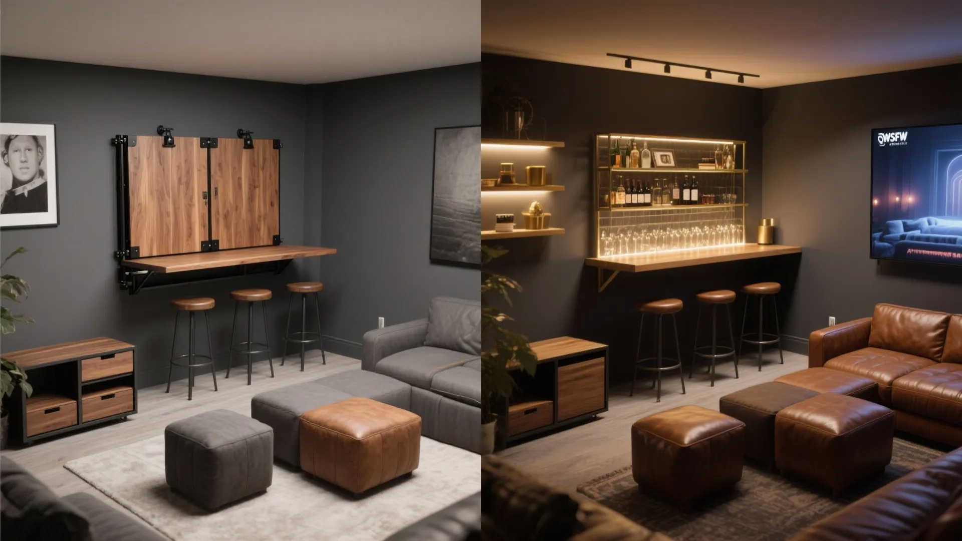Foldaway Bar + Modular Seating