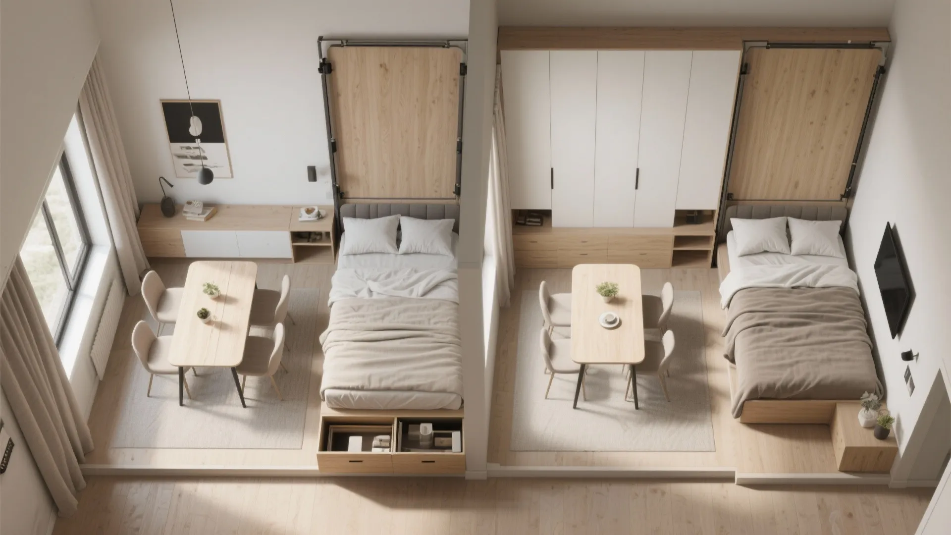 2. Fold-away and multi-use furniture