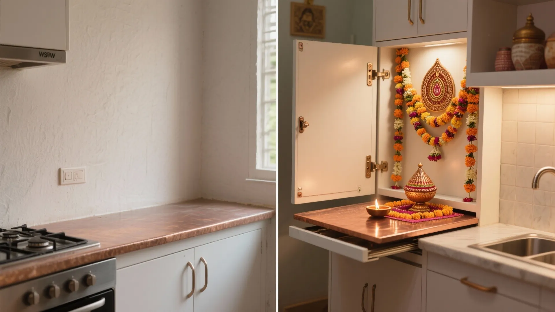 Fold-away prep and prayer station