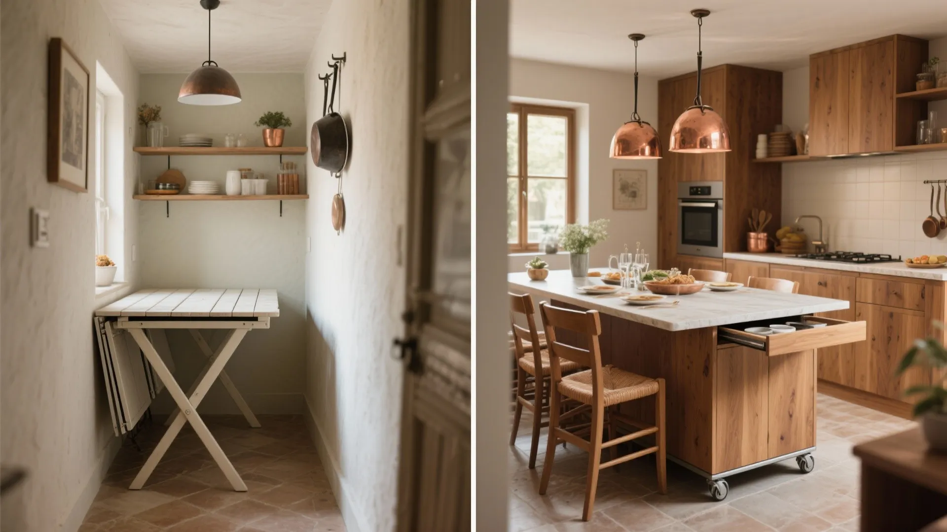 5. Fold-away dining and multifunction islands