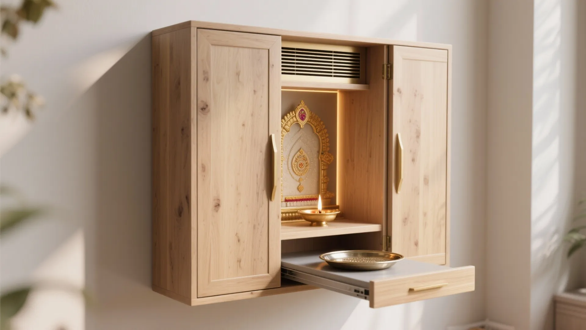 Fold-away Pooja Cabinet