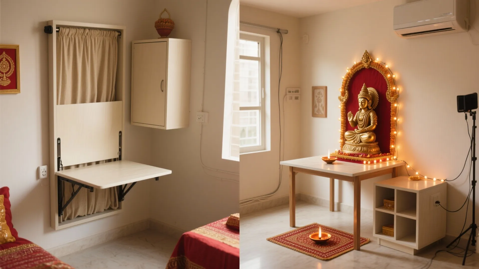 Foldaway Pooja Corner for Daily Life
