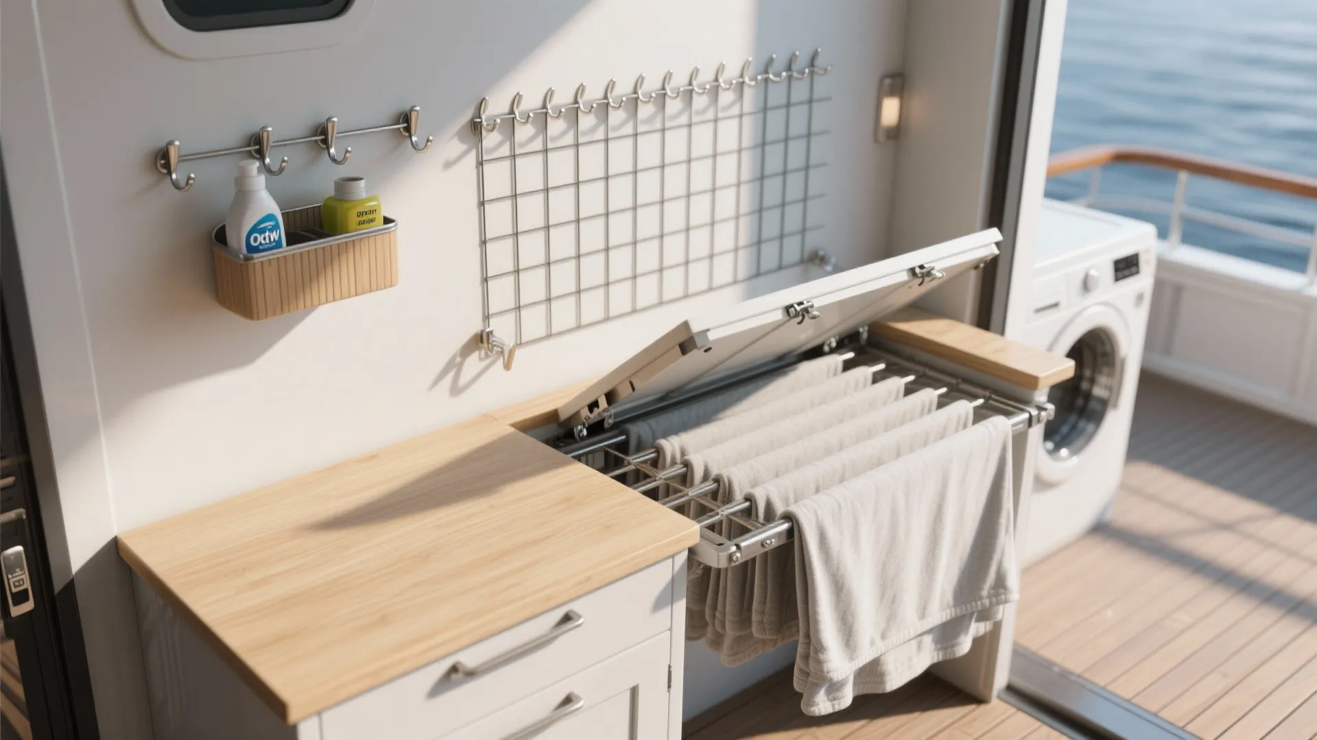 2. Fold‑away Counter and Vertical Drying Grid