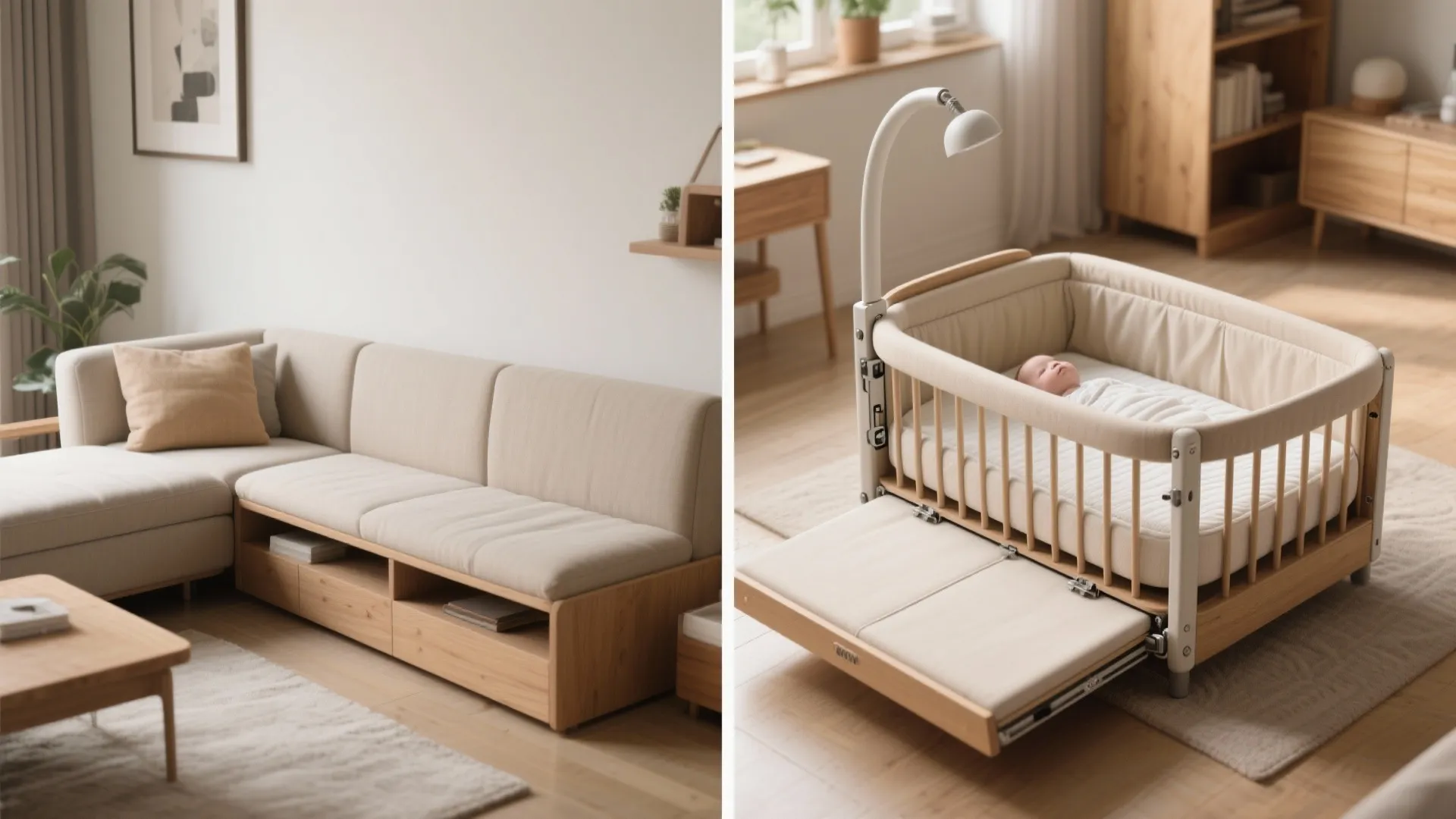 5. Multi-use crib that folds into furniture
