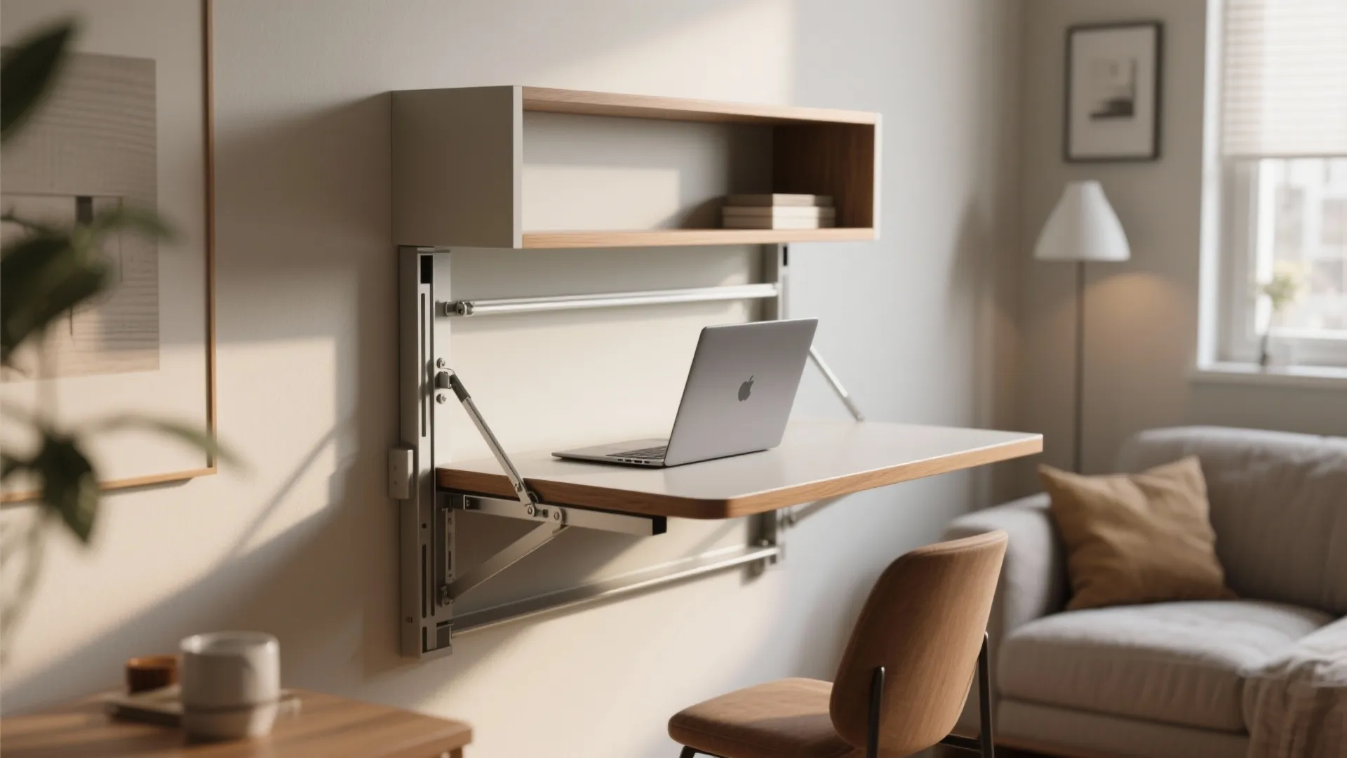 1. Wall-mounted foldaway desk