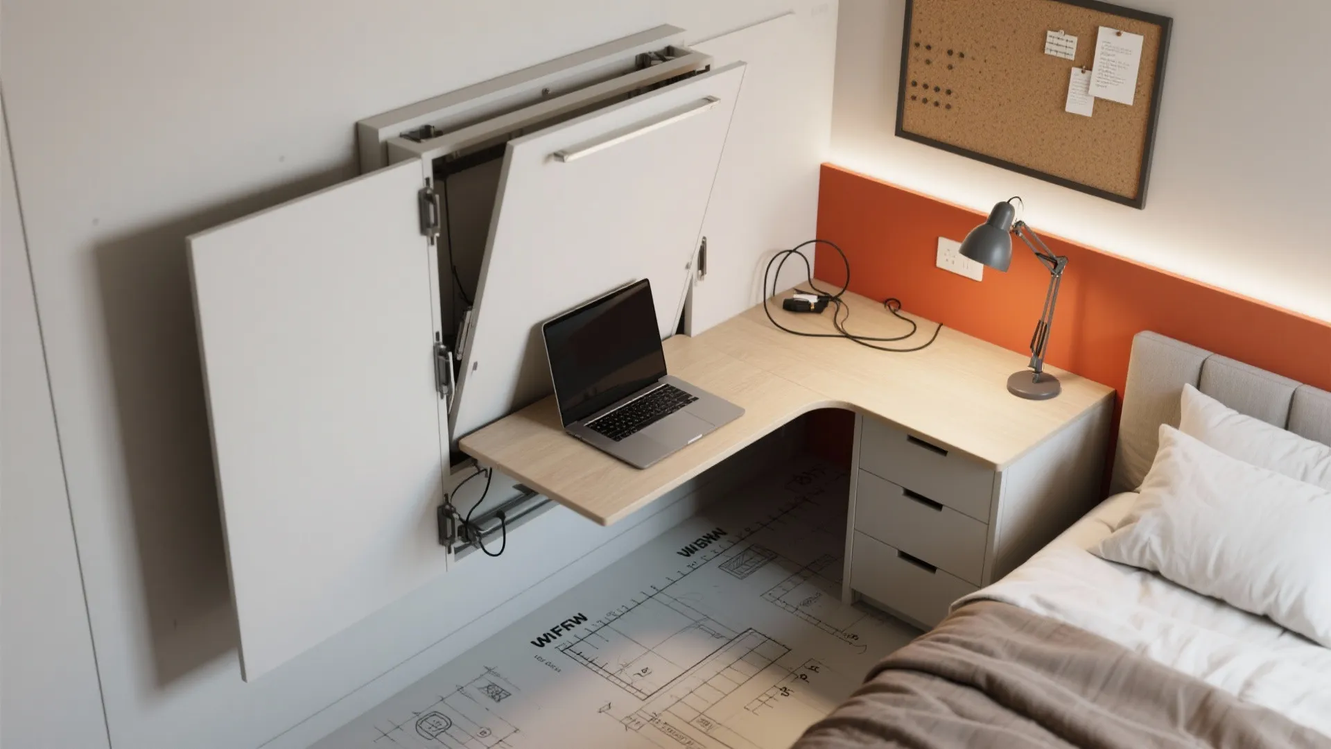 3. Multi-use study corner that folds away