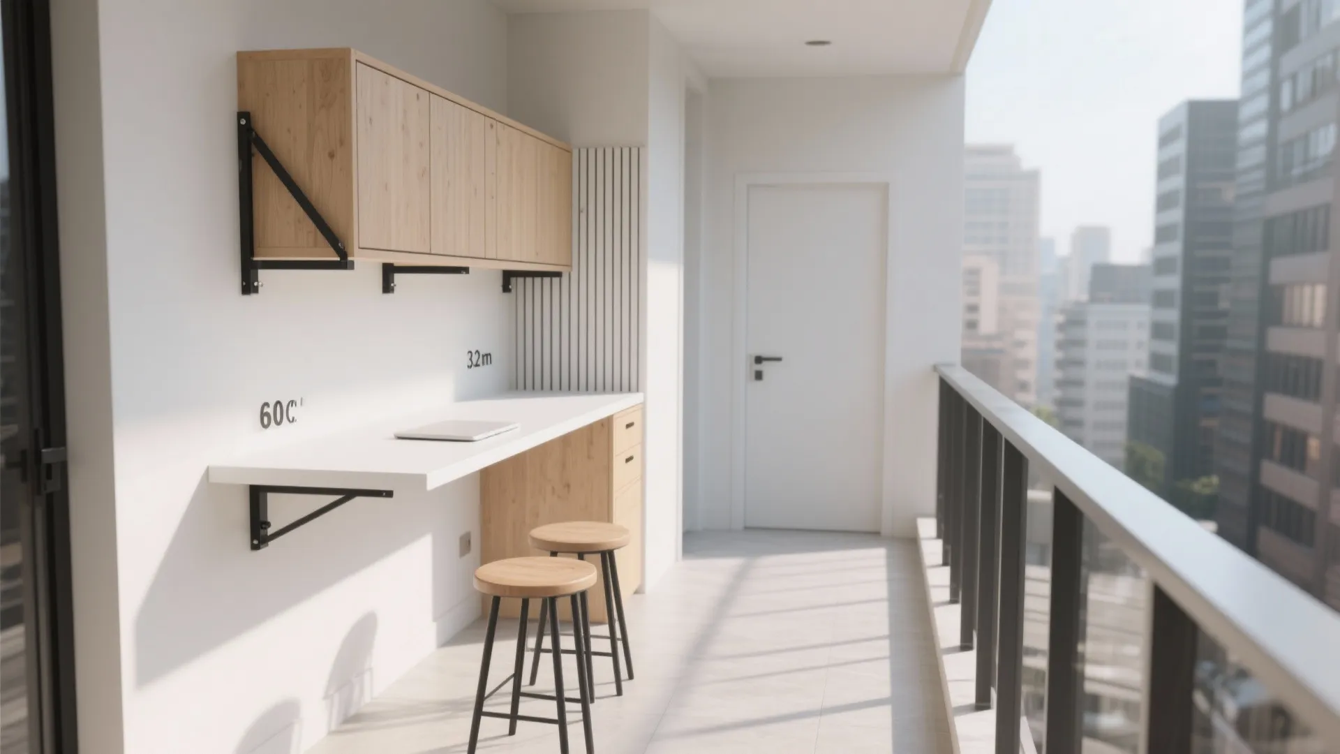 Minimalist balcony storage that folds away