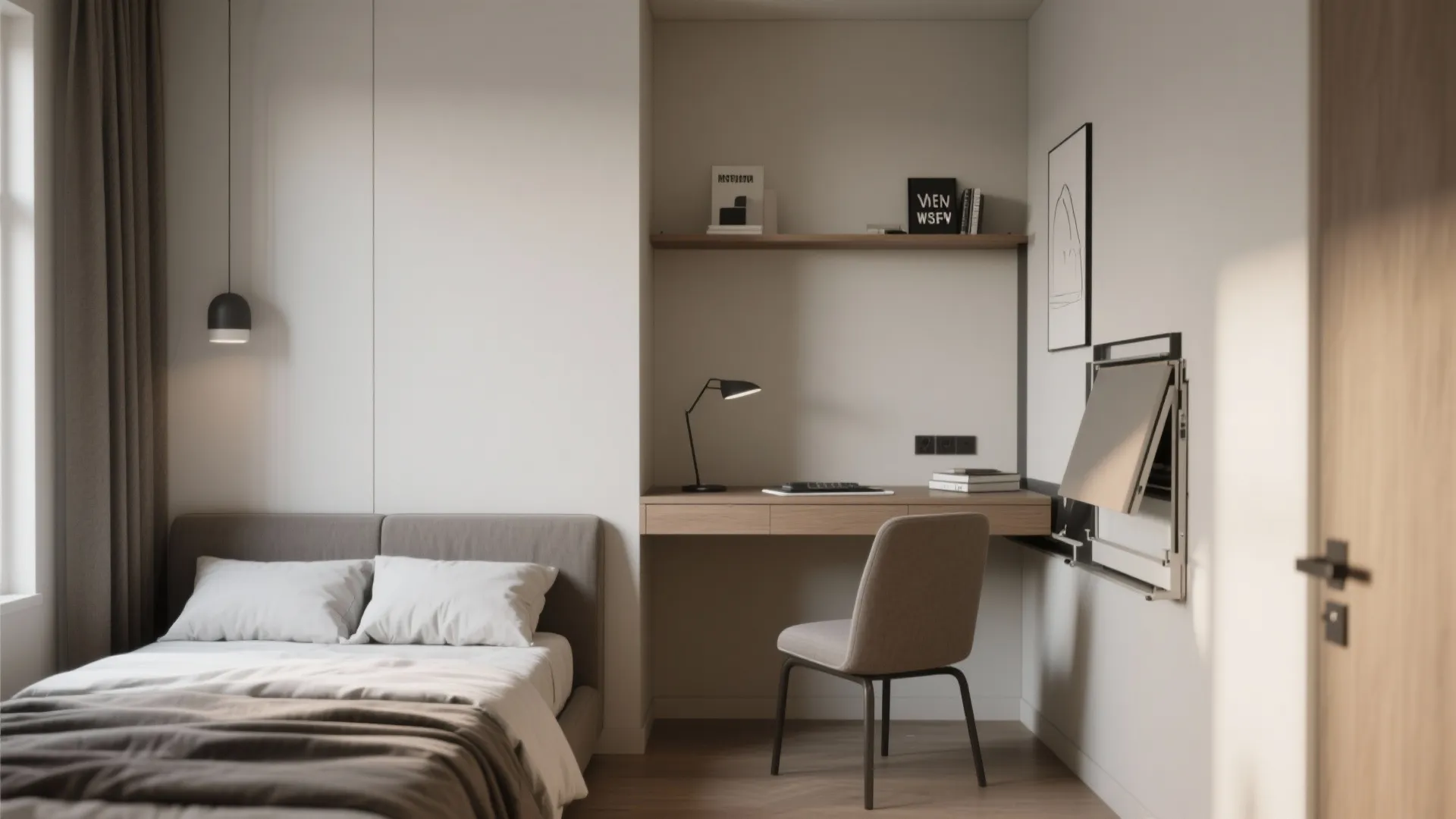 Fold-away desk for work-life balance