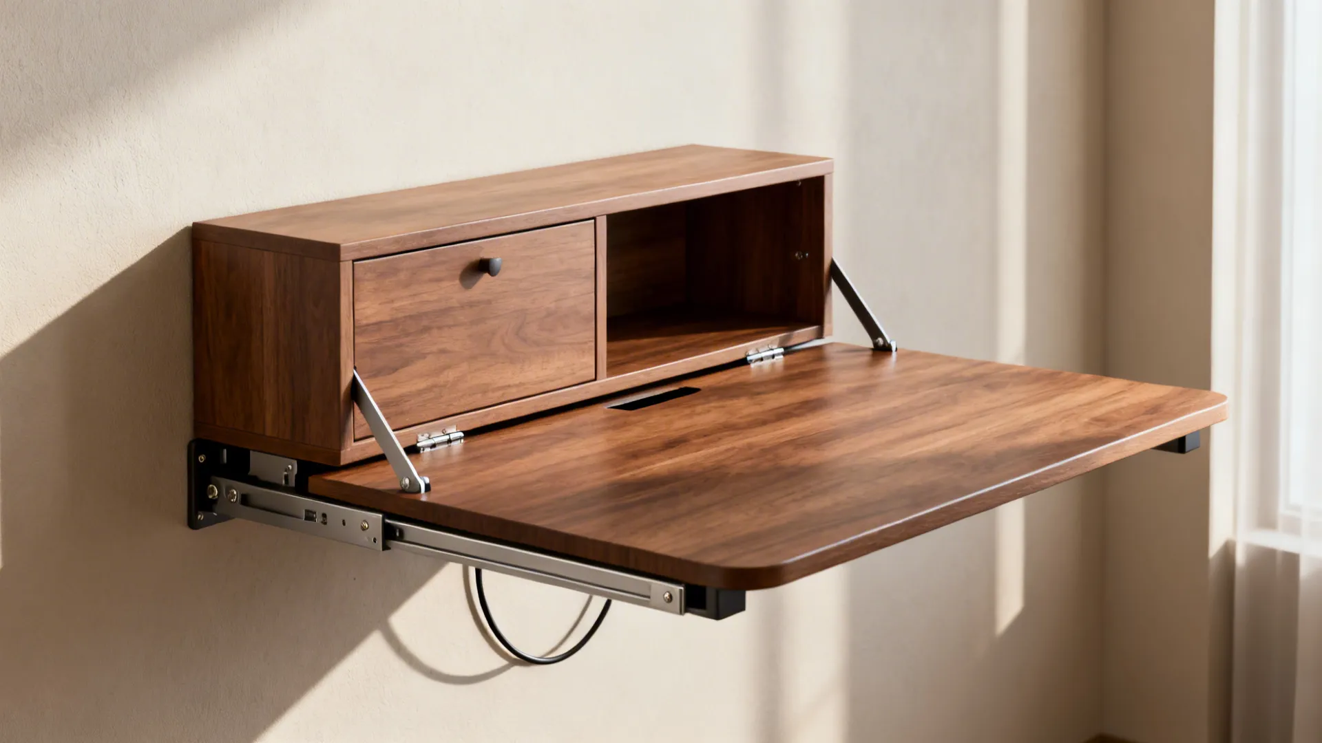 1. Foldaway Wall Desk with Hidden Storage