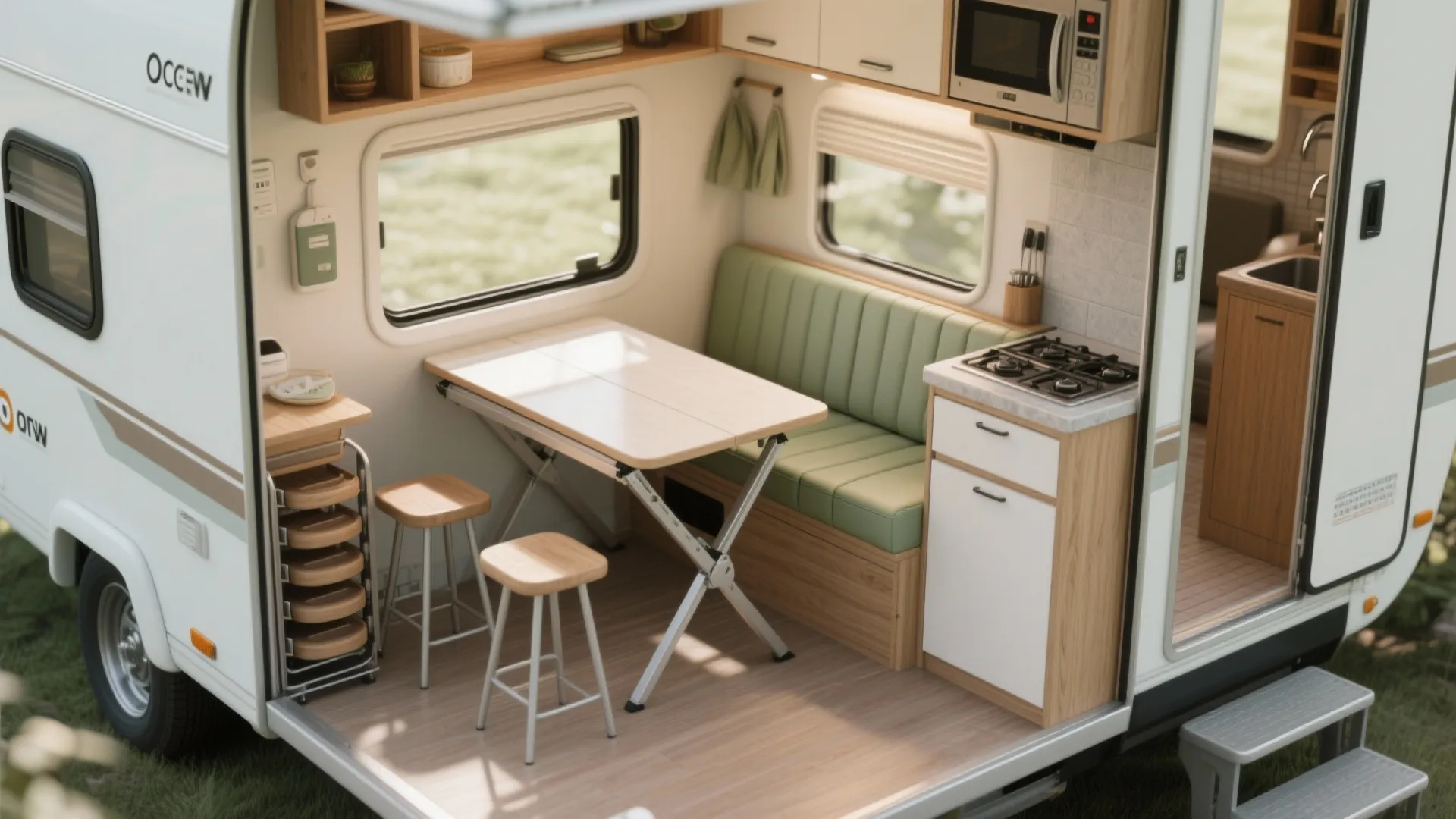 3. Fold-away dining and seating