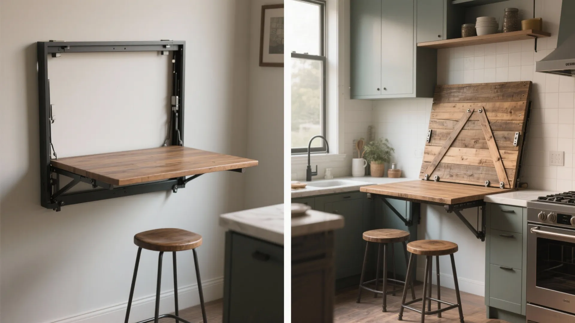 4. Fold-away dining and multifunctional counters