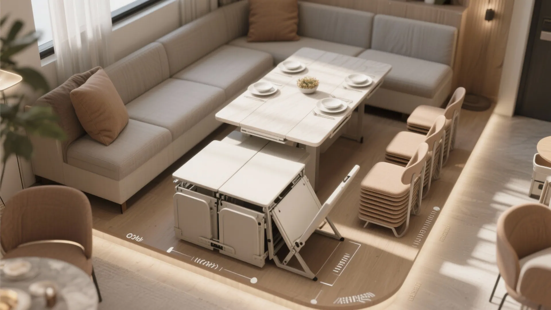 5. Flexible seating and foldaway dining