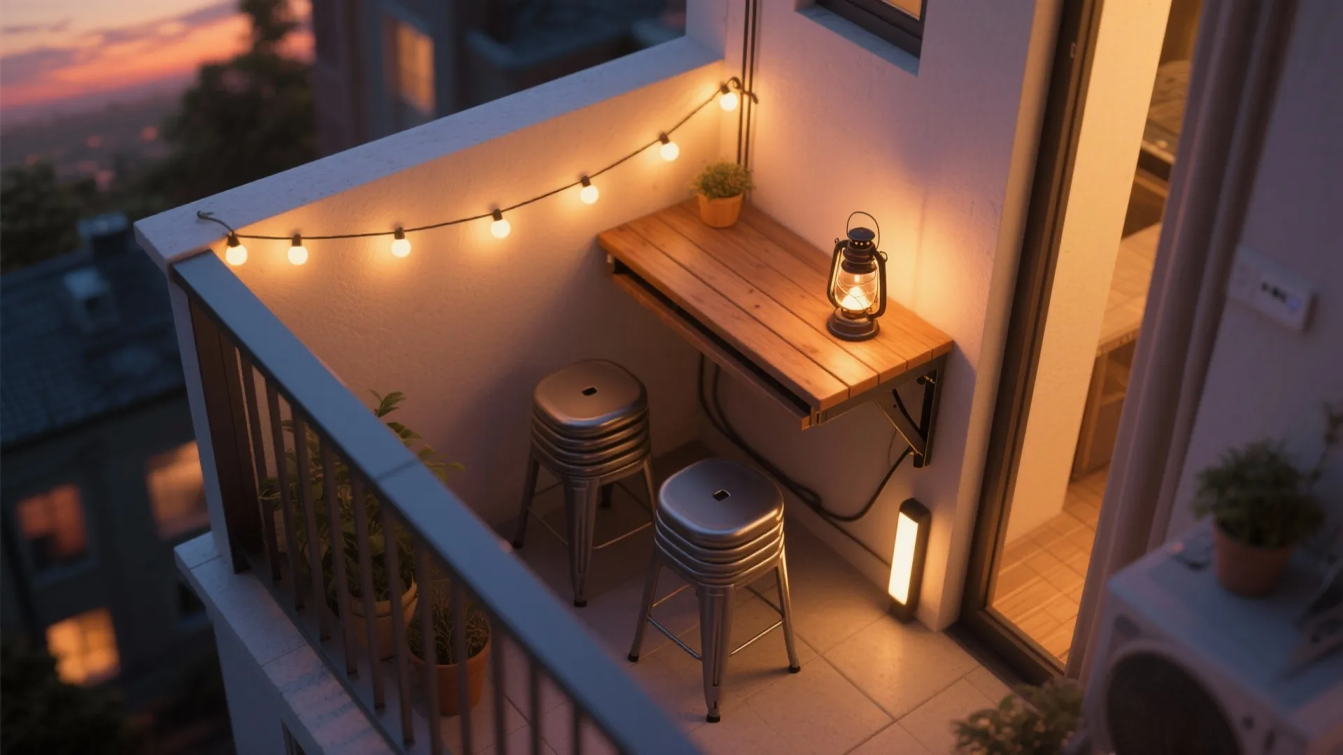 5) Flexible Lighting + Foldaway Dining