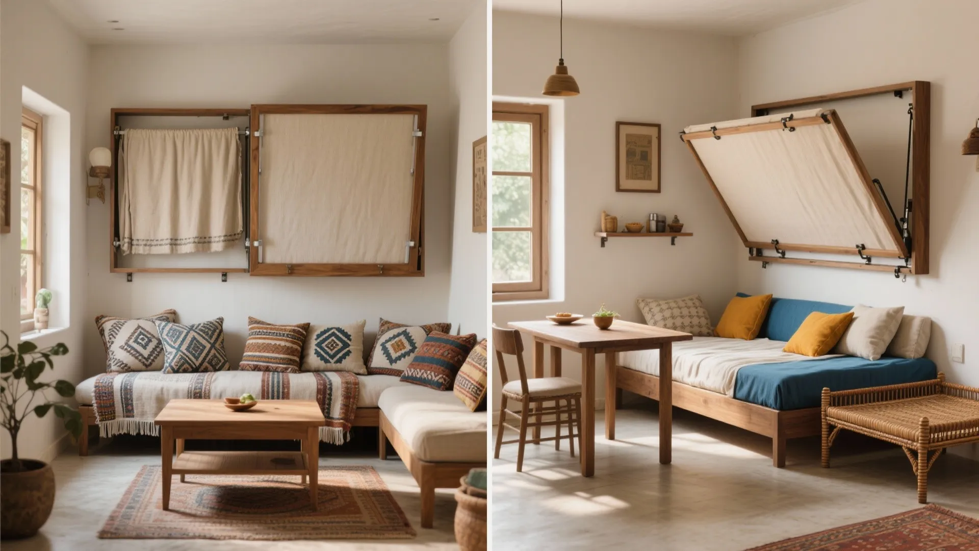 Foldaway Furniture With Ethnic Textiles