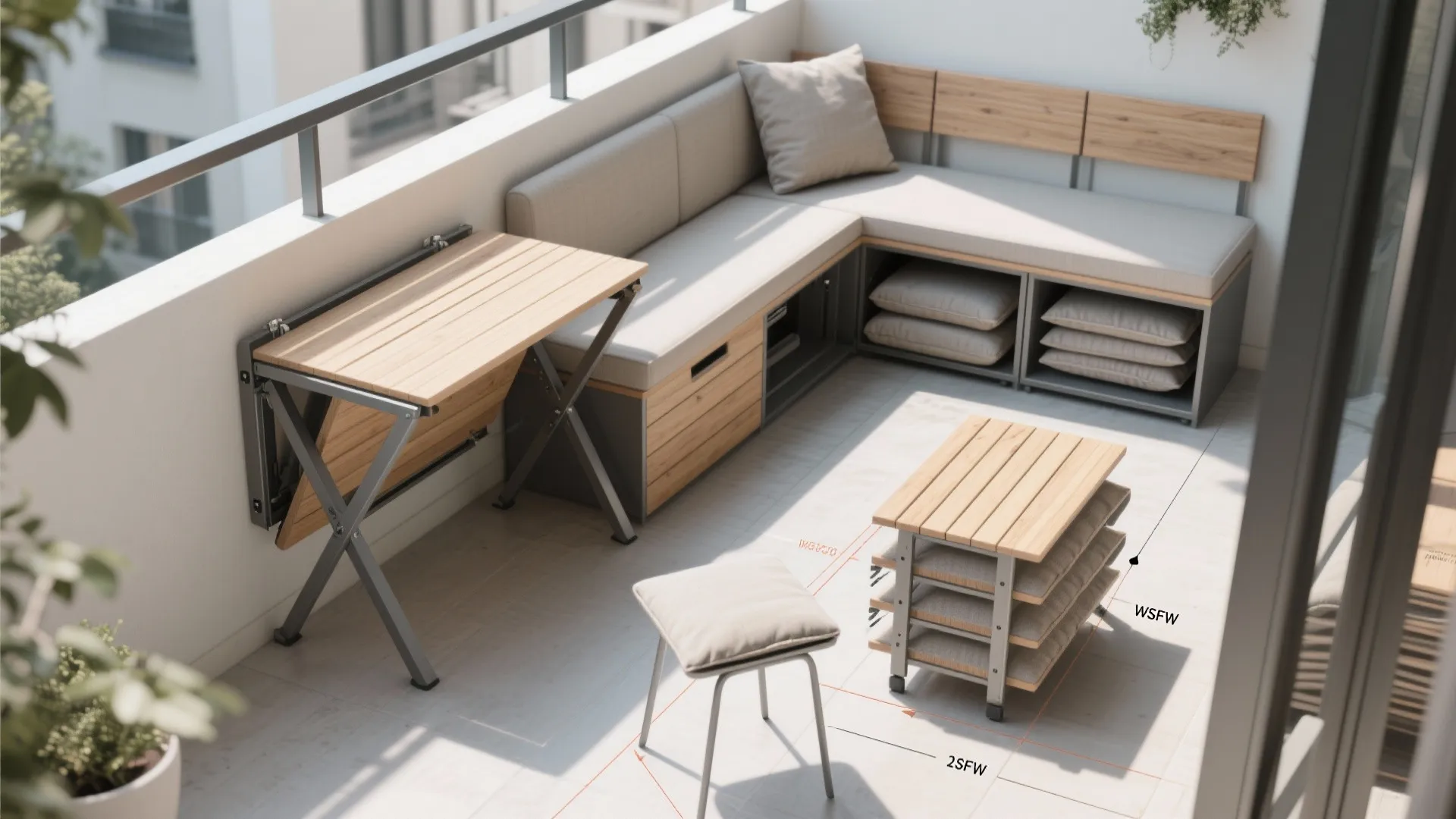 2. Fold-away furniture and multi-functional pieces