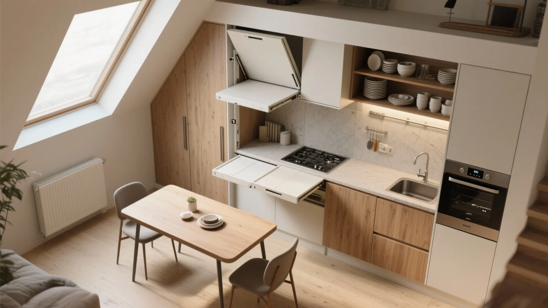 5. Fold-away Kitchens & Seamless Integration