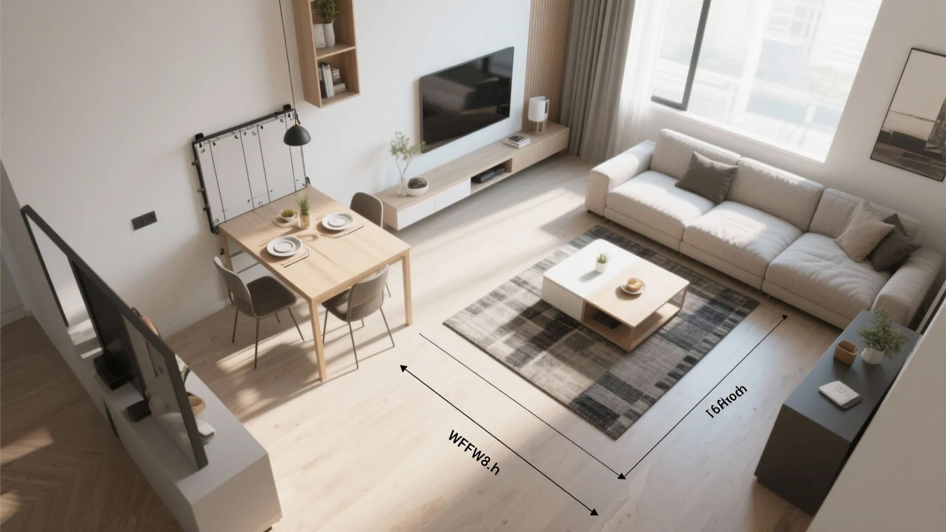 1. Flexible Living Zone with Foldaway Pieces