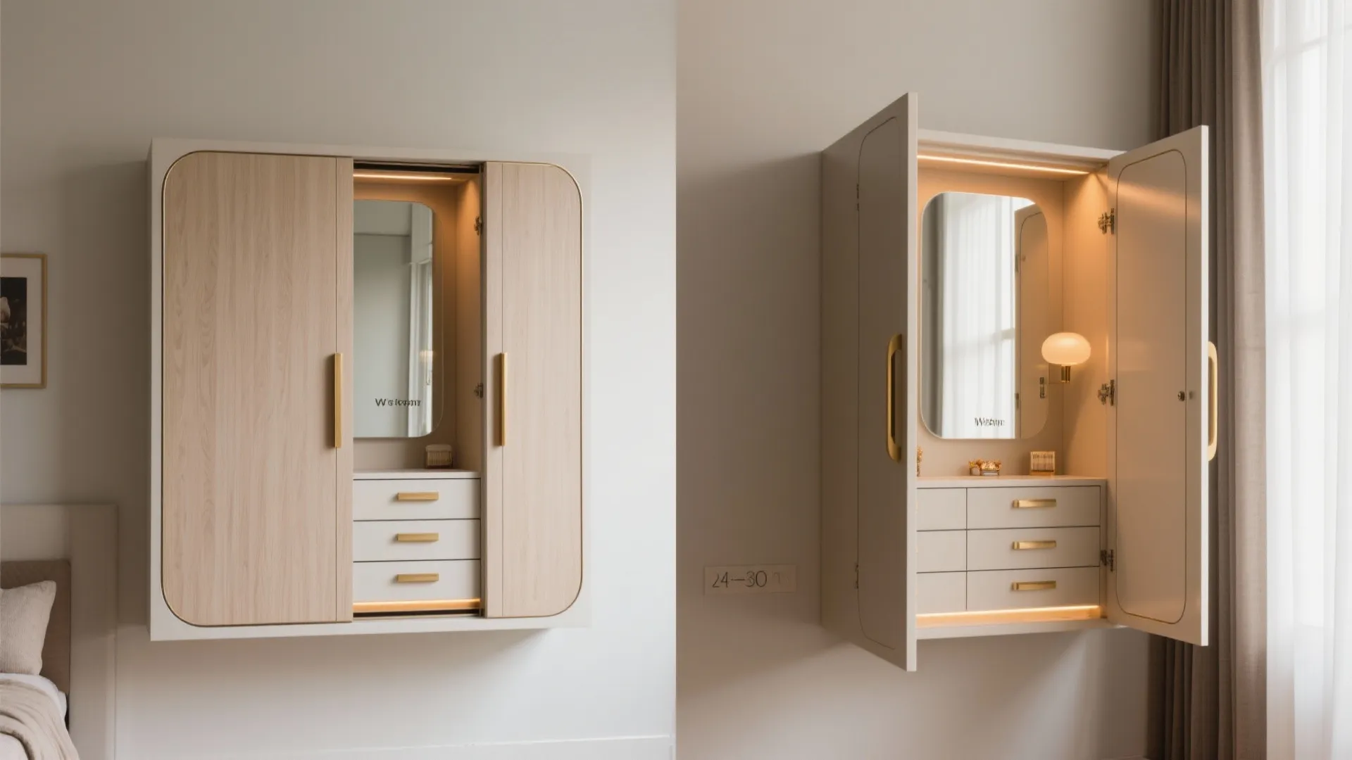 Fold-away pooja cabinet that disappears when closed