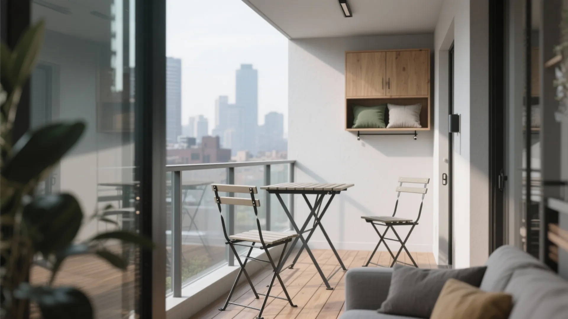 Minimalist Balcony Storage + Foldaway Pieces