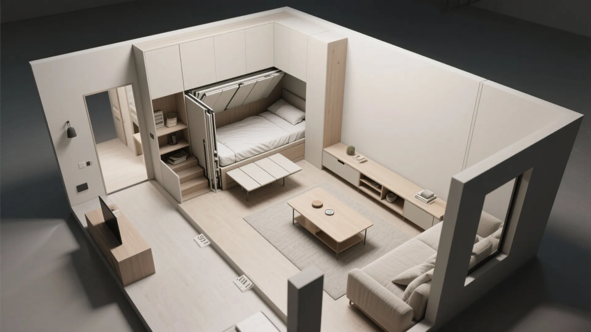 3. Fold-away and hidden multifunction pieces