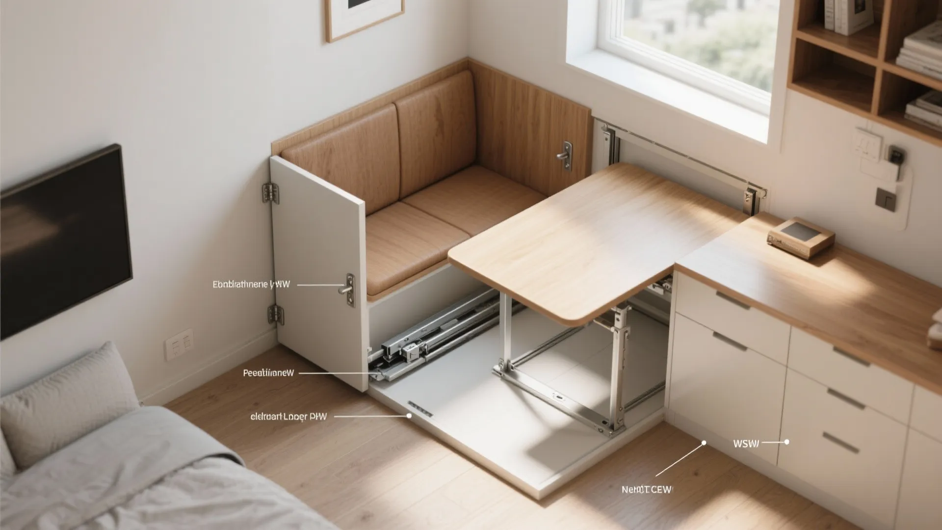 Foldaway Nook for Multi-Use Spaces
