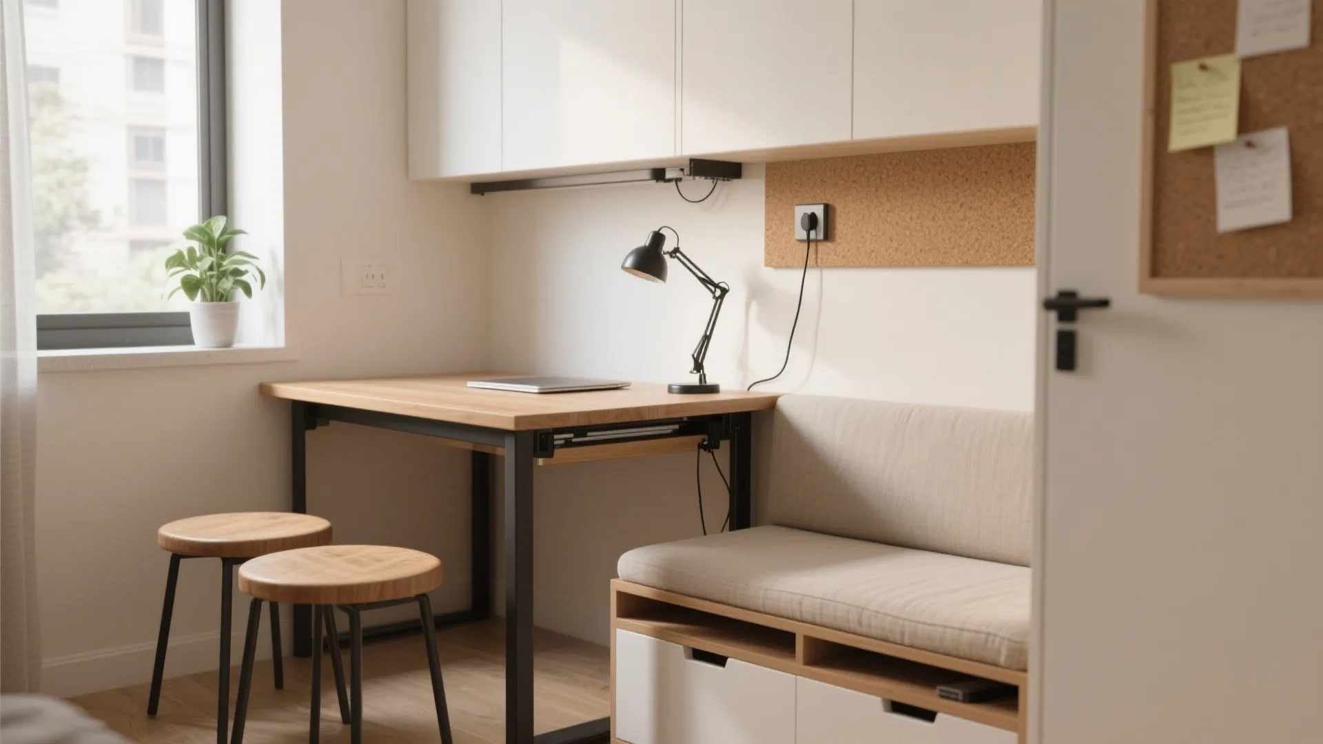 A Foldaway Dining-Work Nook That Multitasks