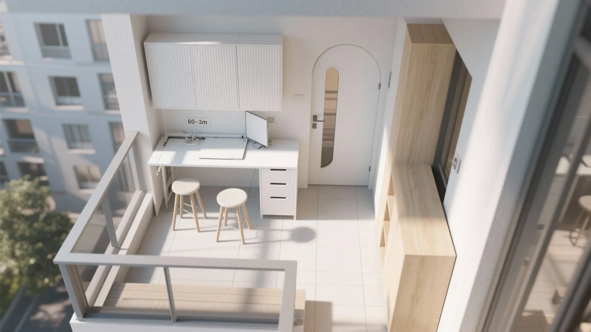 Minimalist balcony storage that folds away