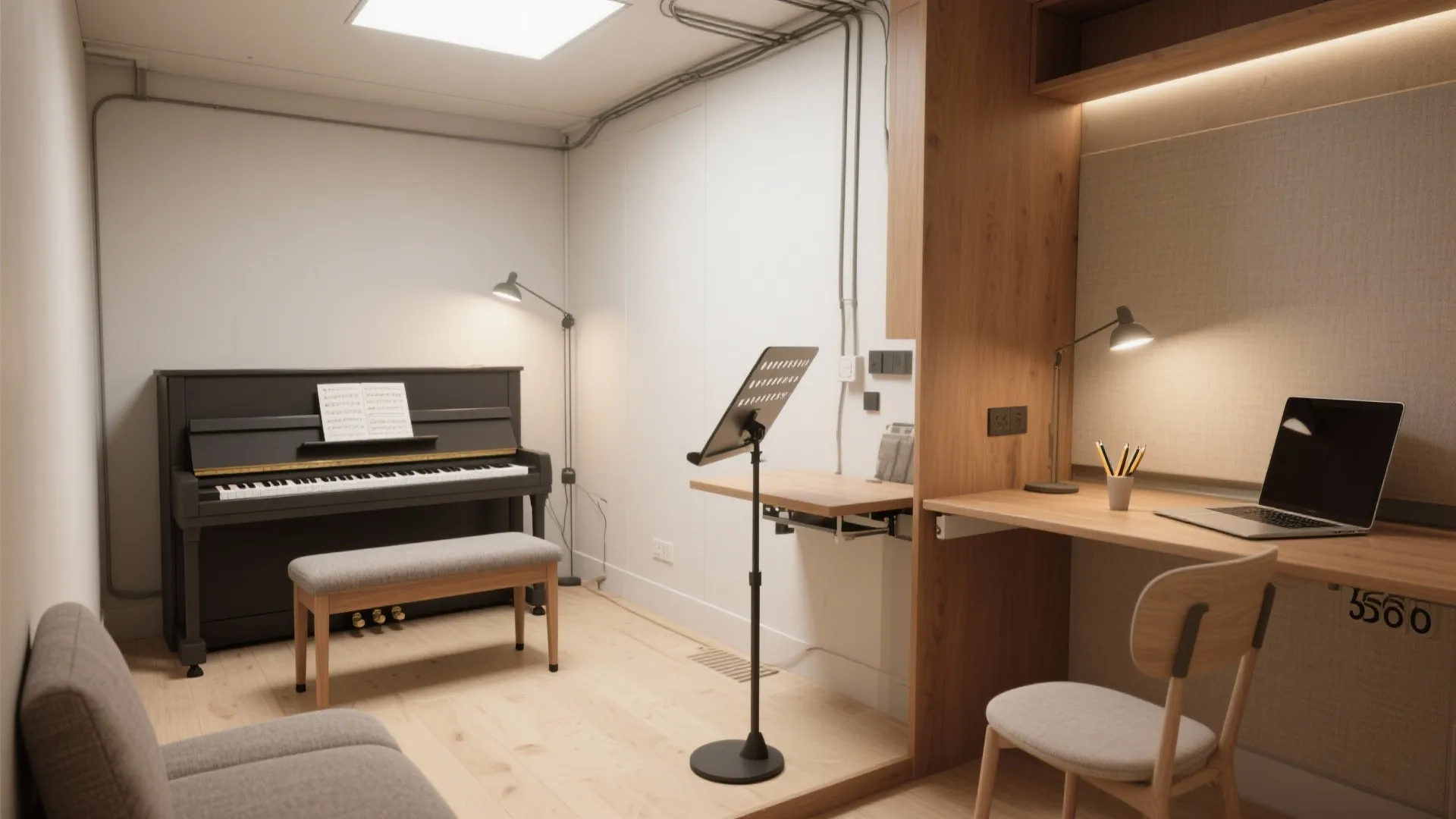 Flexible seating and foldaway practice station