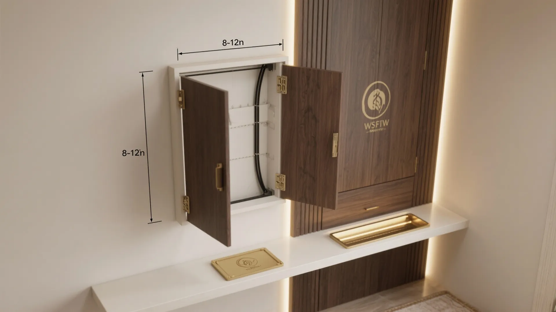 Fold-Away Pooja Cabinet in a Multi-Use Wall