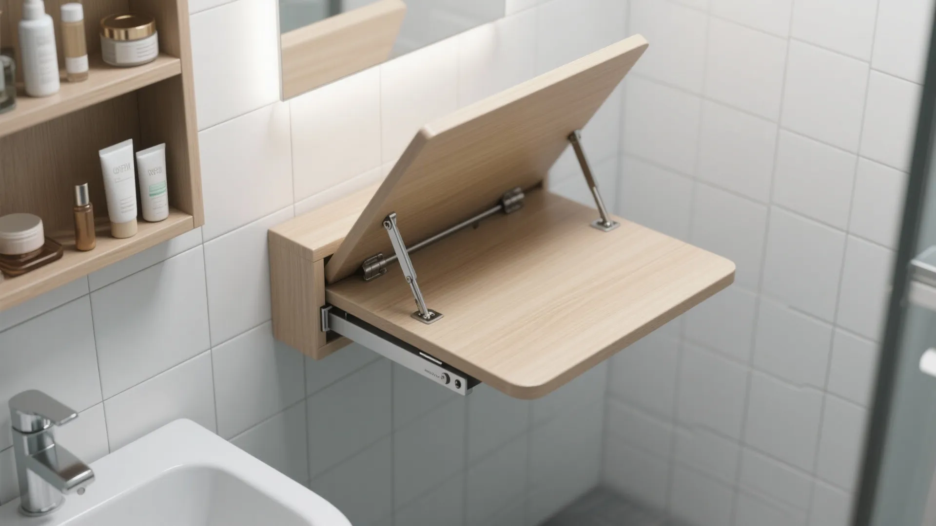 2. Wall-Mounted Foldaway Shelf-Table