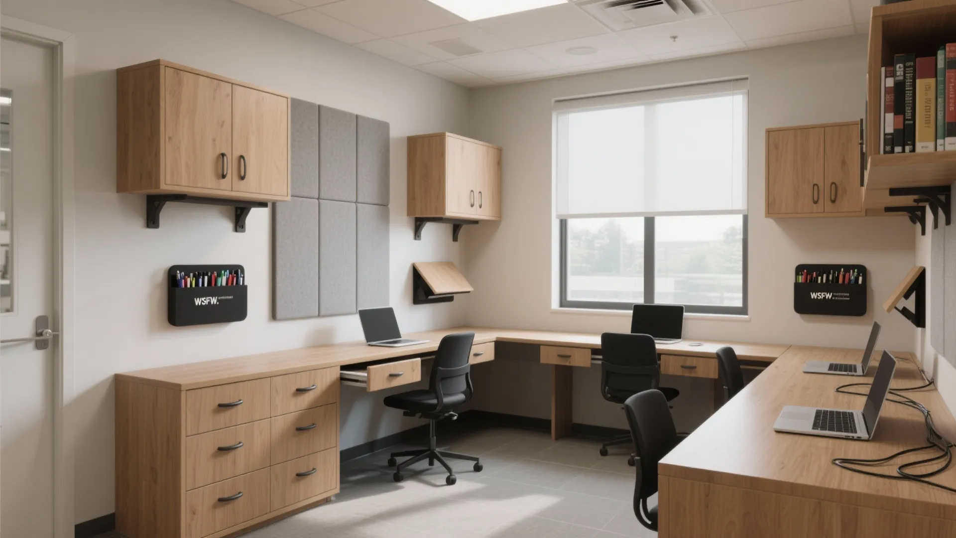 Built-in storage and fold-away surfaces