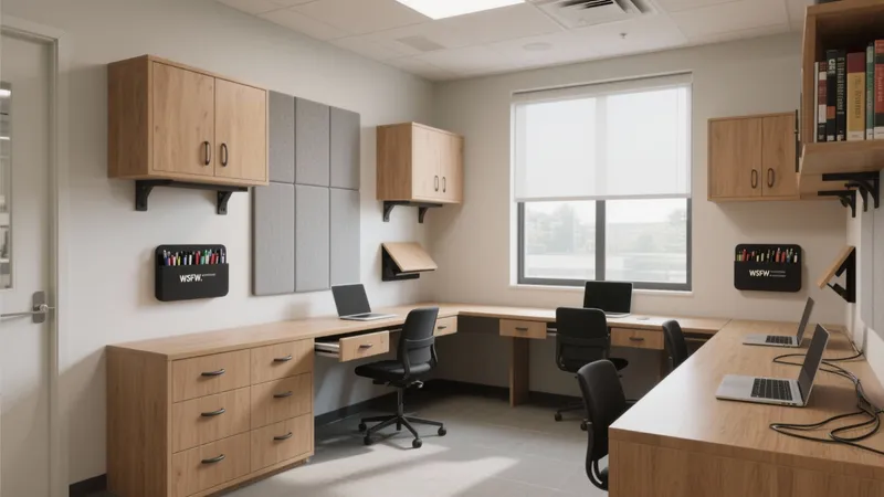 Modern Home Office Design with Wooden Furniture