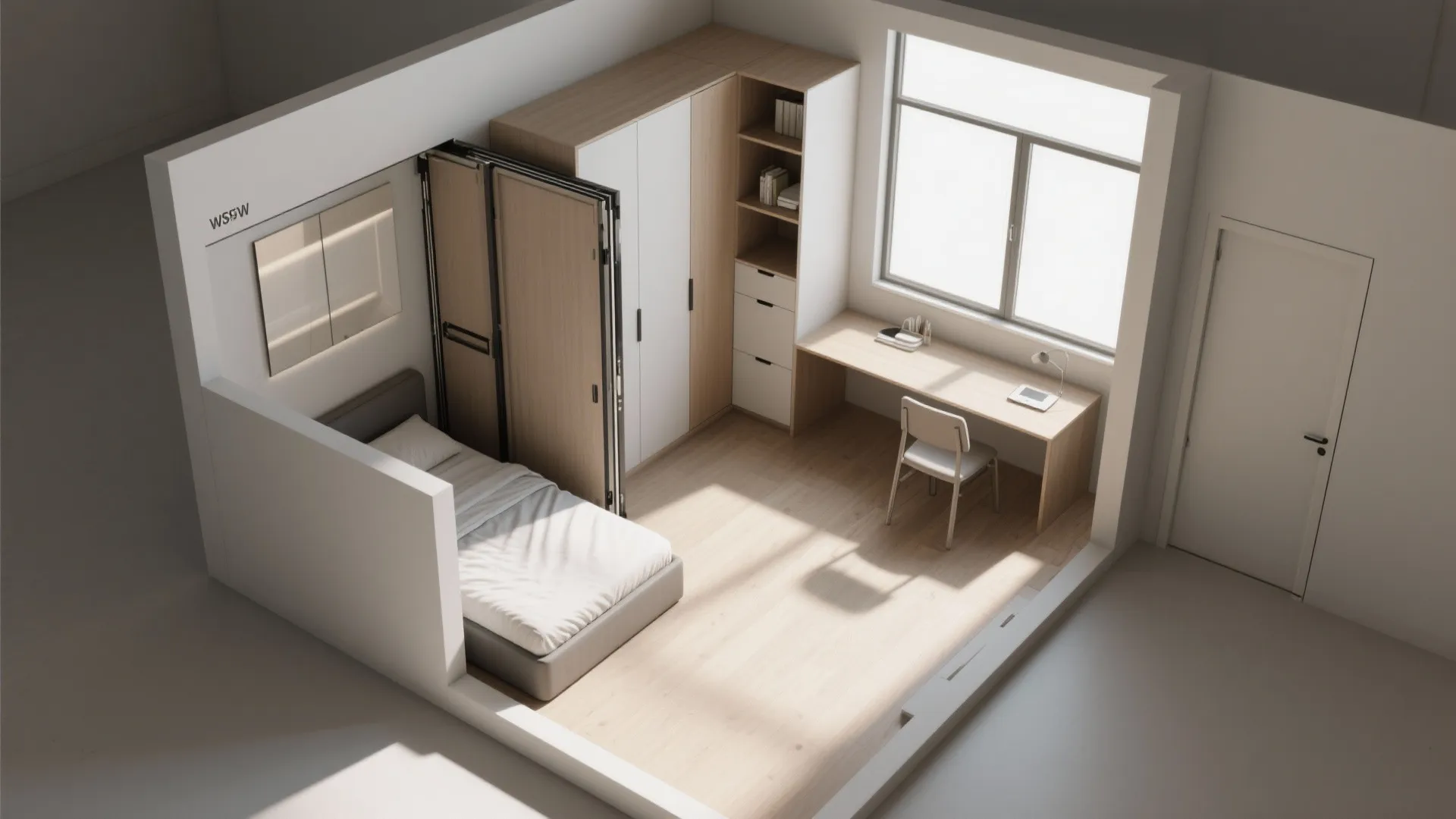 3. Use fold-away systems and plan with a 3D floor plan