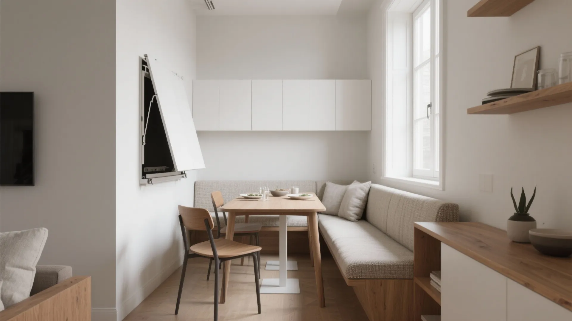 1. Fold-away table + smart seating