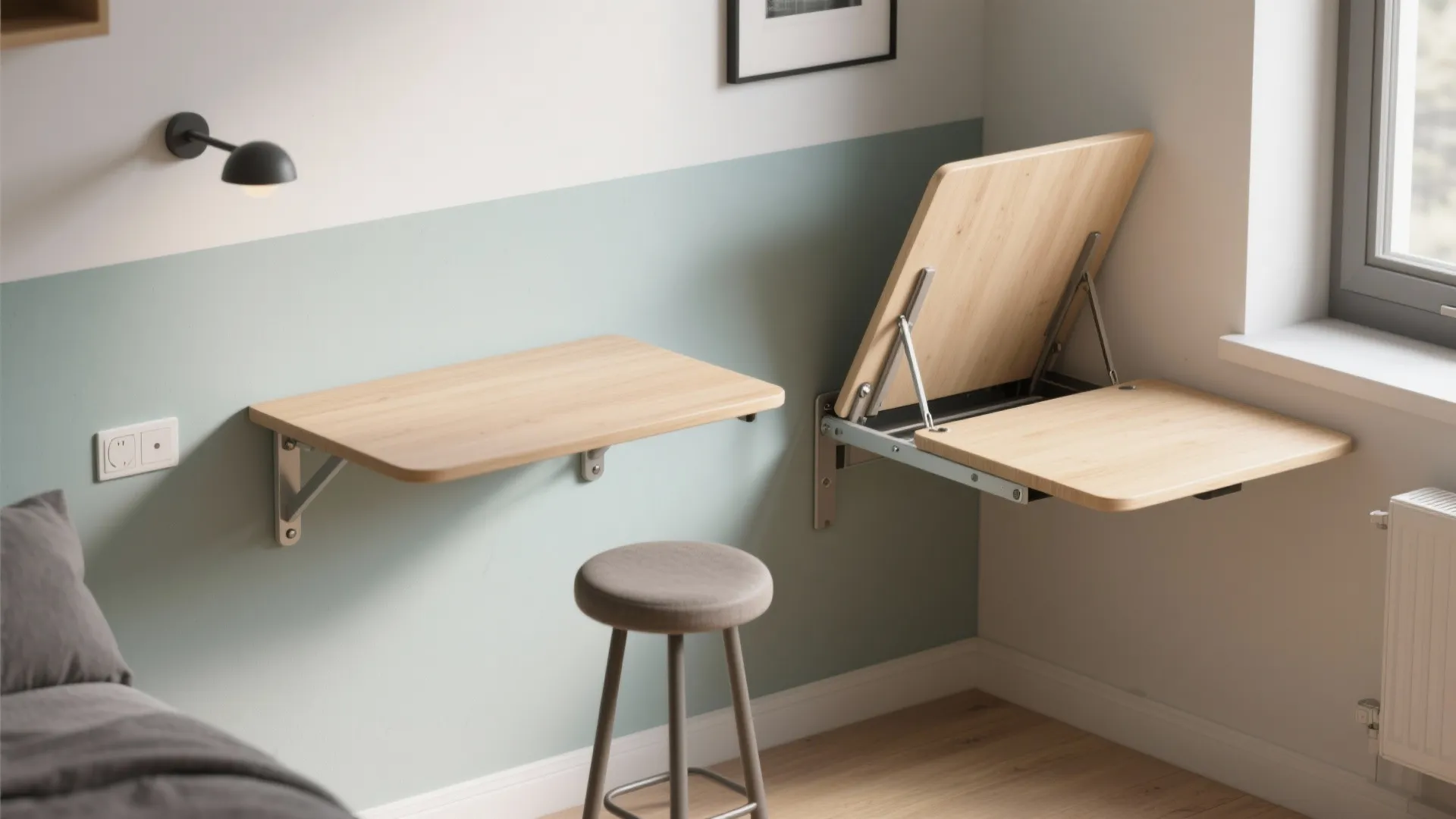 4. Wall-Mounted Foldaway Table