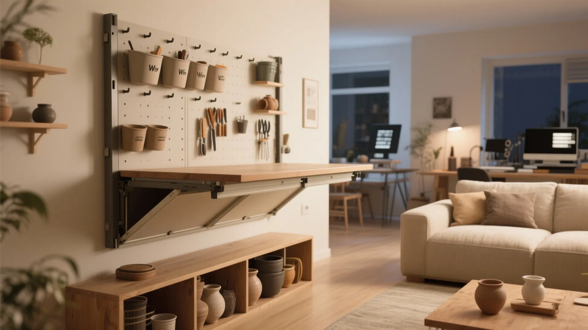 3. Foldaway Table + Storage Wall