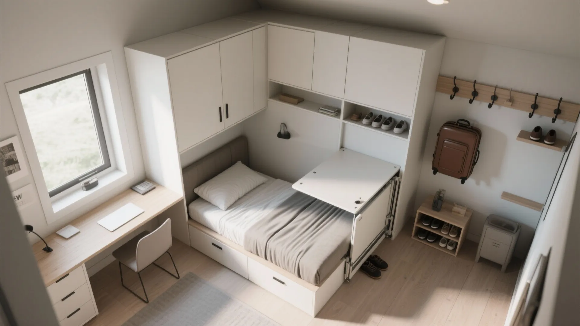 Foldaway Work + Sleep Modules