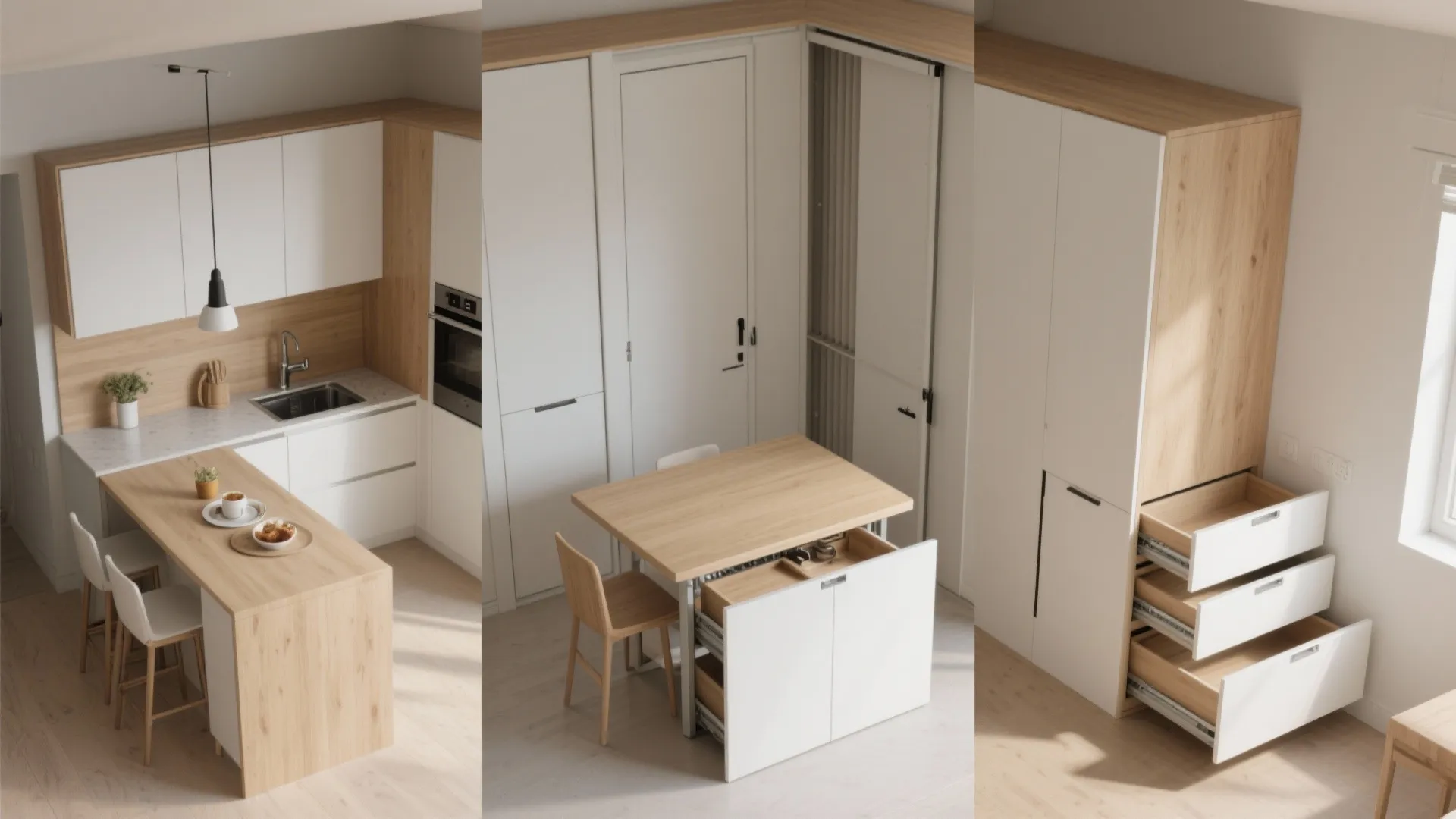 3. Embrace foldaways and sliding panels