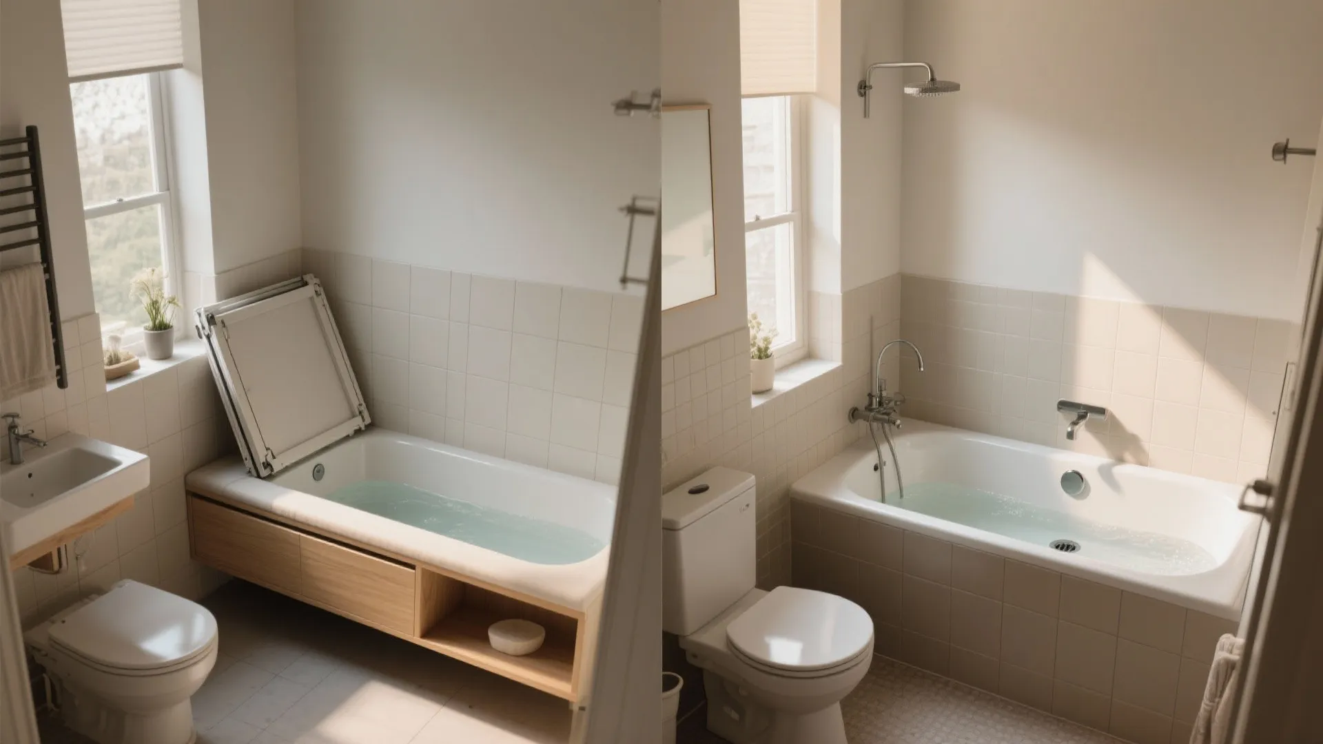 5. Convertible and fold-away tub concepts