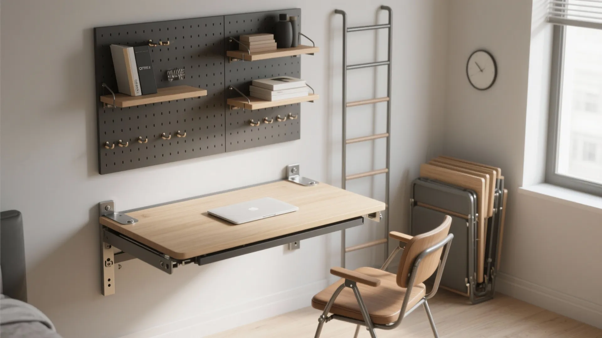 4. Fold-away furniture and vertical organization