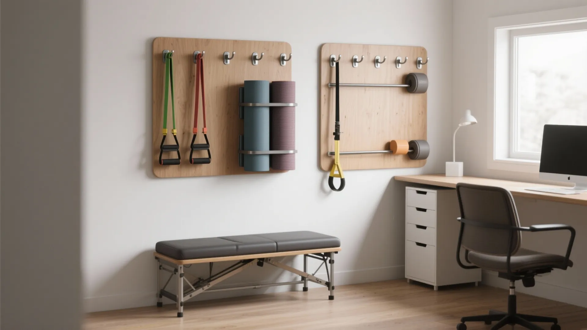 1. Foldaway fitness wall