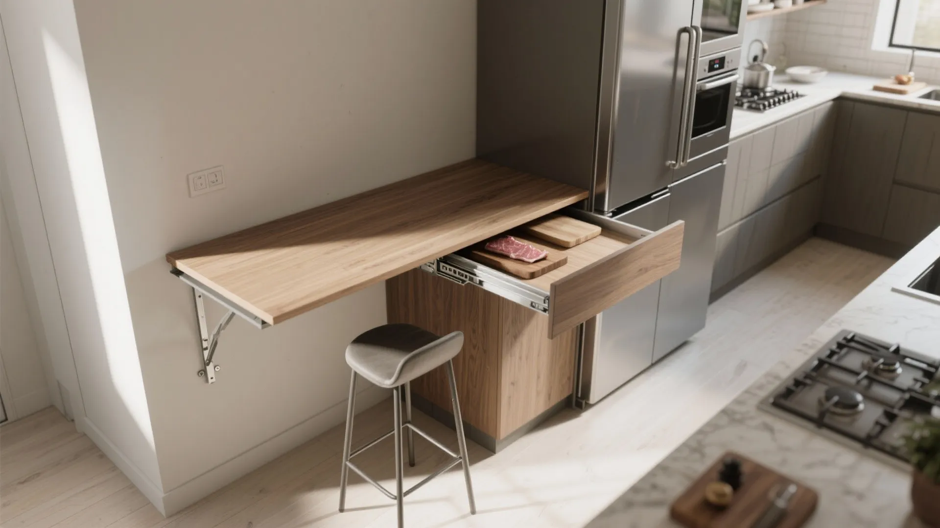 4. Fold-down counters and multifunctional elements
