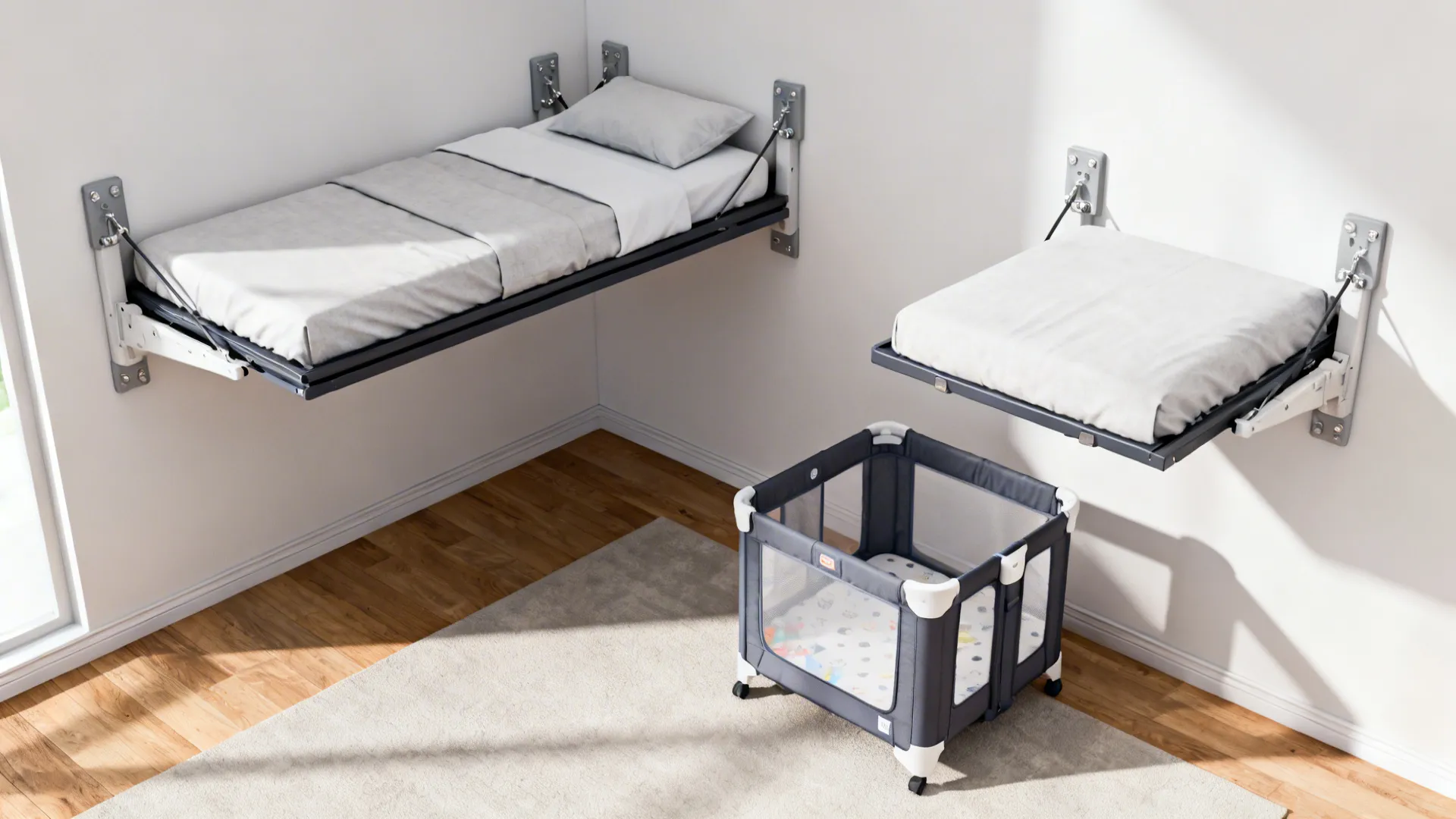 4. Fold-down twin and folding travel crib