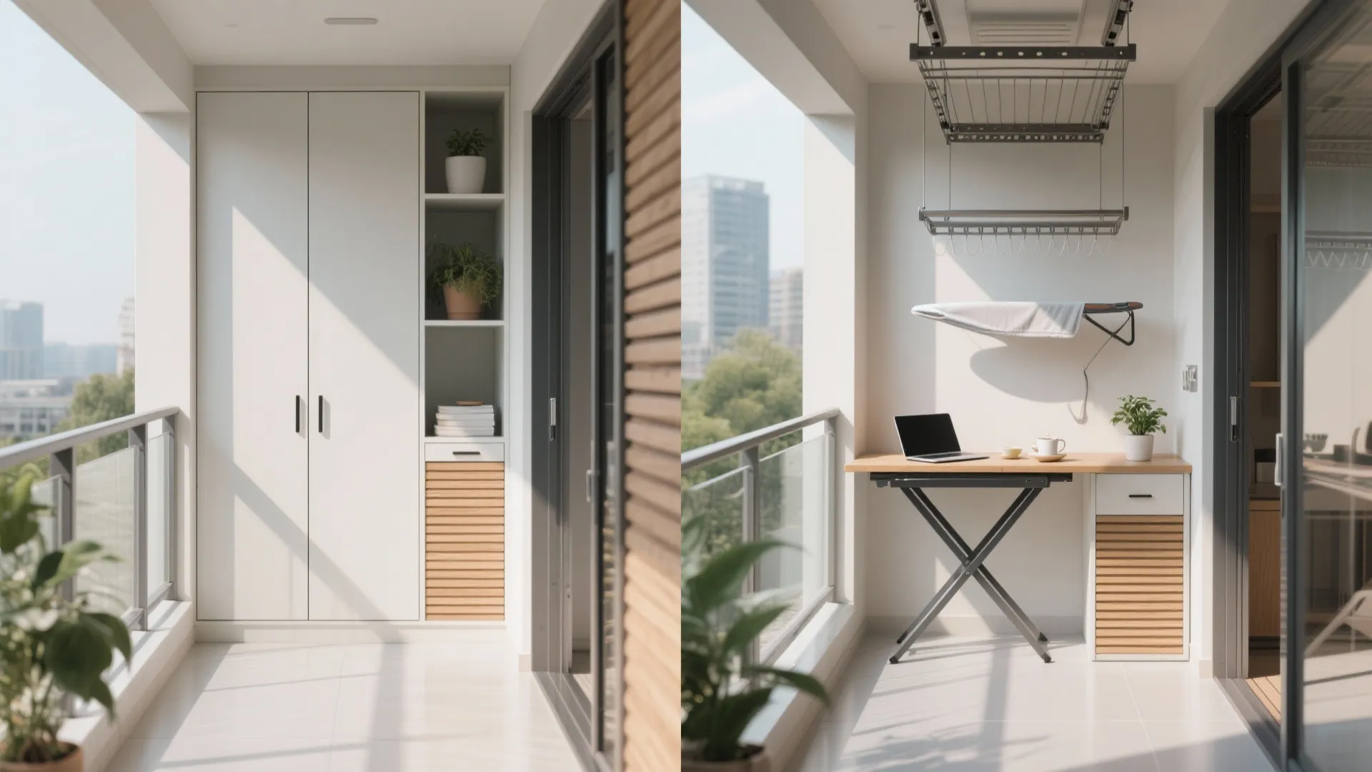 Fold-down and vertical systems that do three jobs in one