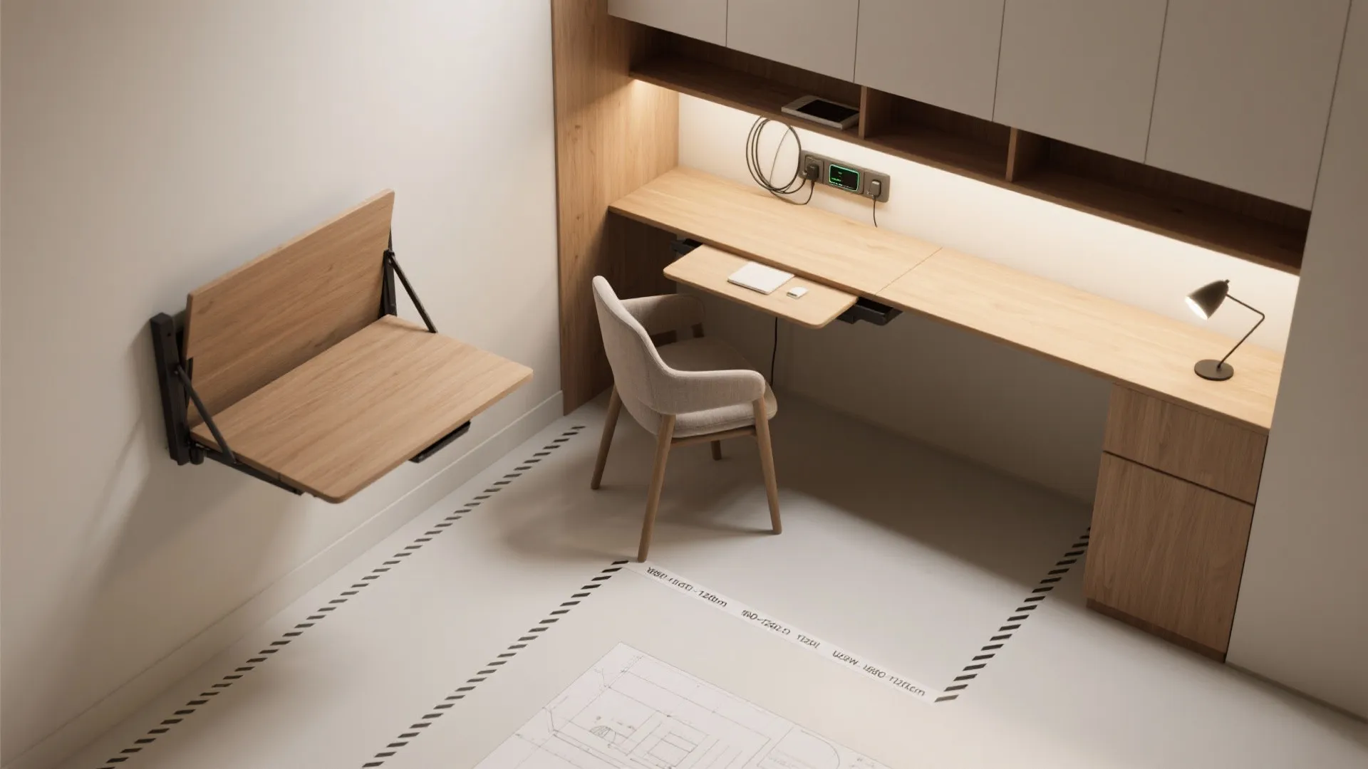3. Fold-down desk and flexible study zone