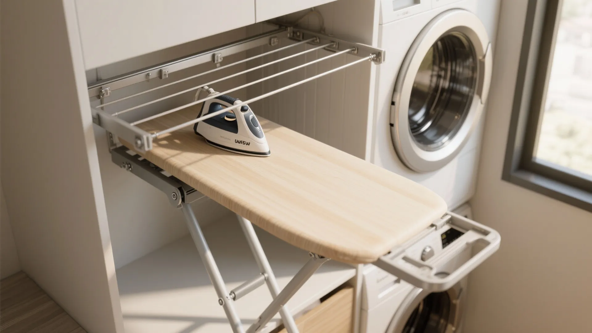 Fold-Down Ironing & Hanging Station