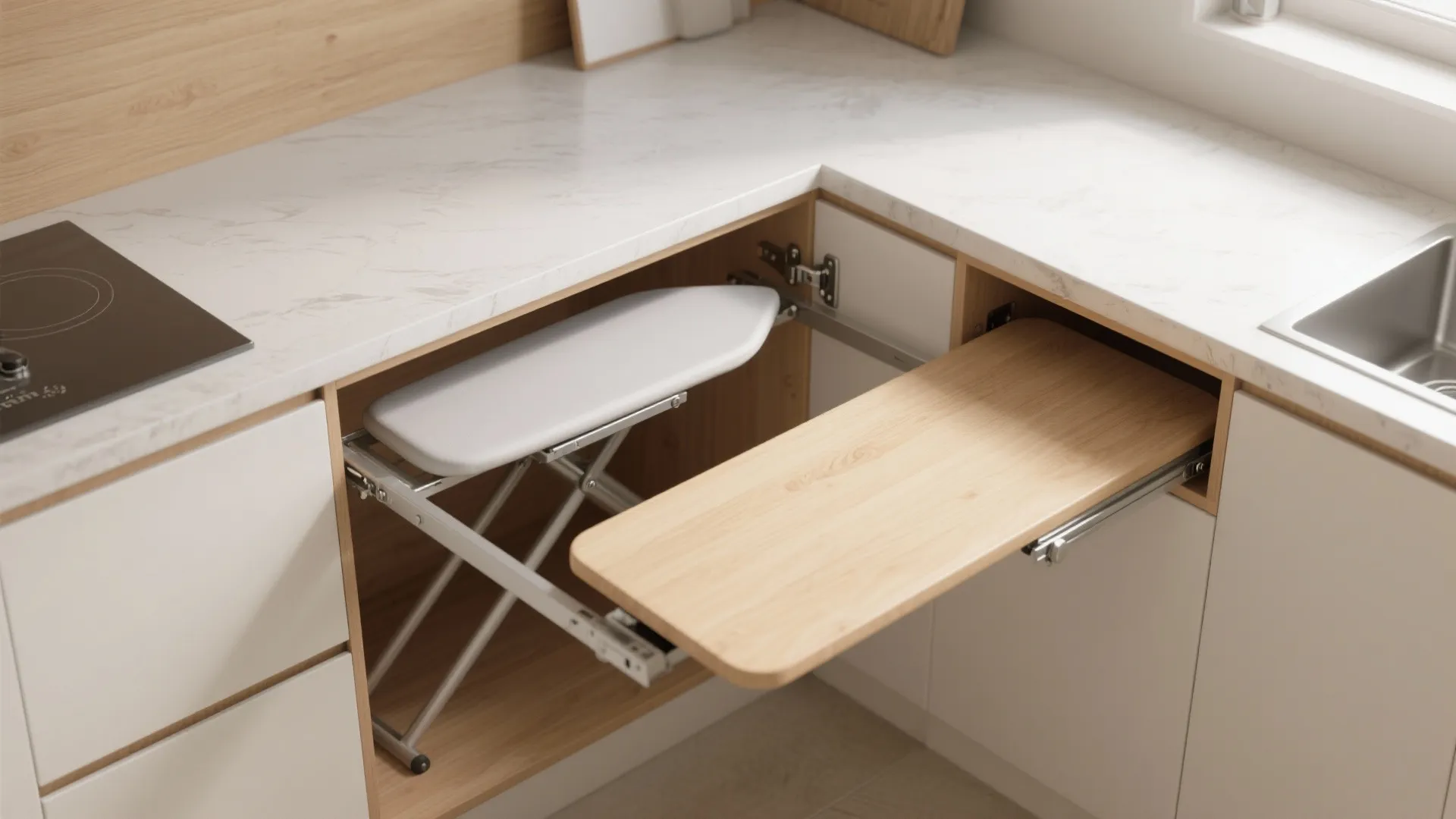 2. Fold-Down Ironing and Drop-Leaf Counters