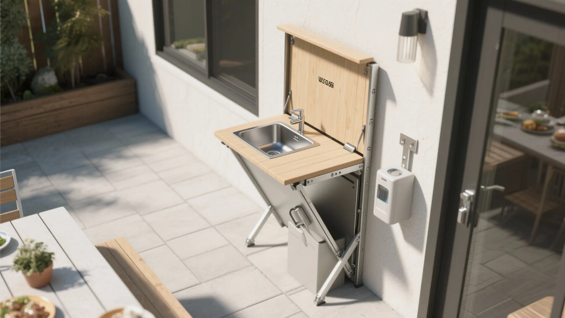 2. Fold-down prep station and sink